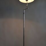 Czech Bauhaus Floor Lamp, Textile Lamp Shade, Chrom-Plated Steel, 1920s