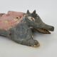 Ancien masque mexicain en bois sculpté polychrome. Années 50
