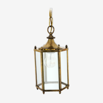 Glass lantern and brass