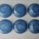 6 blue glass bowls from the 70s