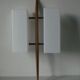 Old Scandinavian double wall lamp wood lampshade plexi white 1960s/70s