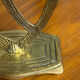 Chandelier, brutalist menorah, Wainberg, in brass.