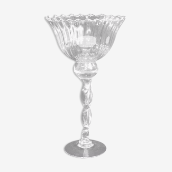 Coupe sur pied verre soufflé vintage calice