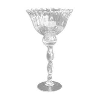 Coupe sur pied verre soufflé vintage calice