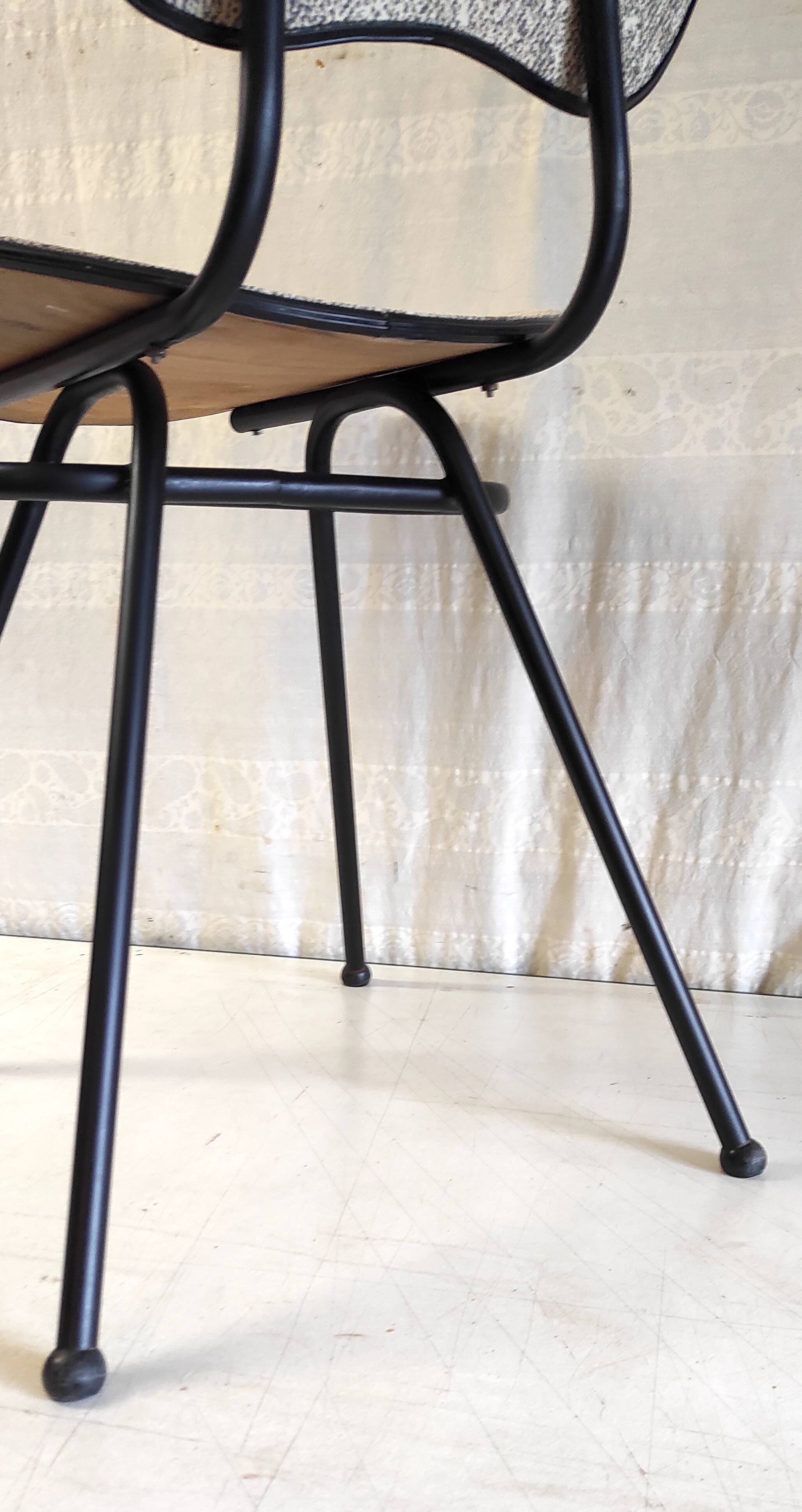 Vintage metal and leatherette chair - 1950s