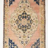 5x9 Peach Red Dark Blue Persian Area Rug, 153x290Cm SK 18900