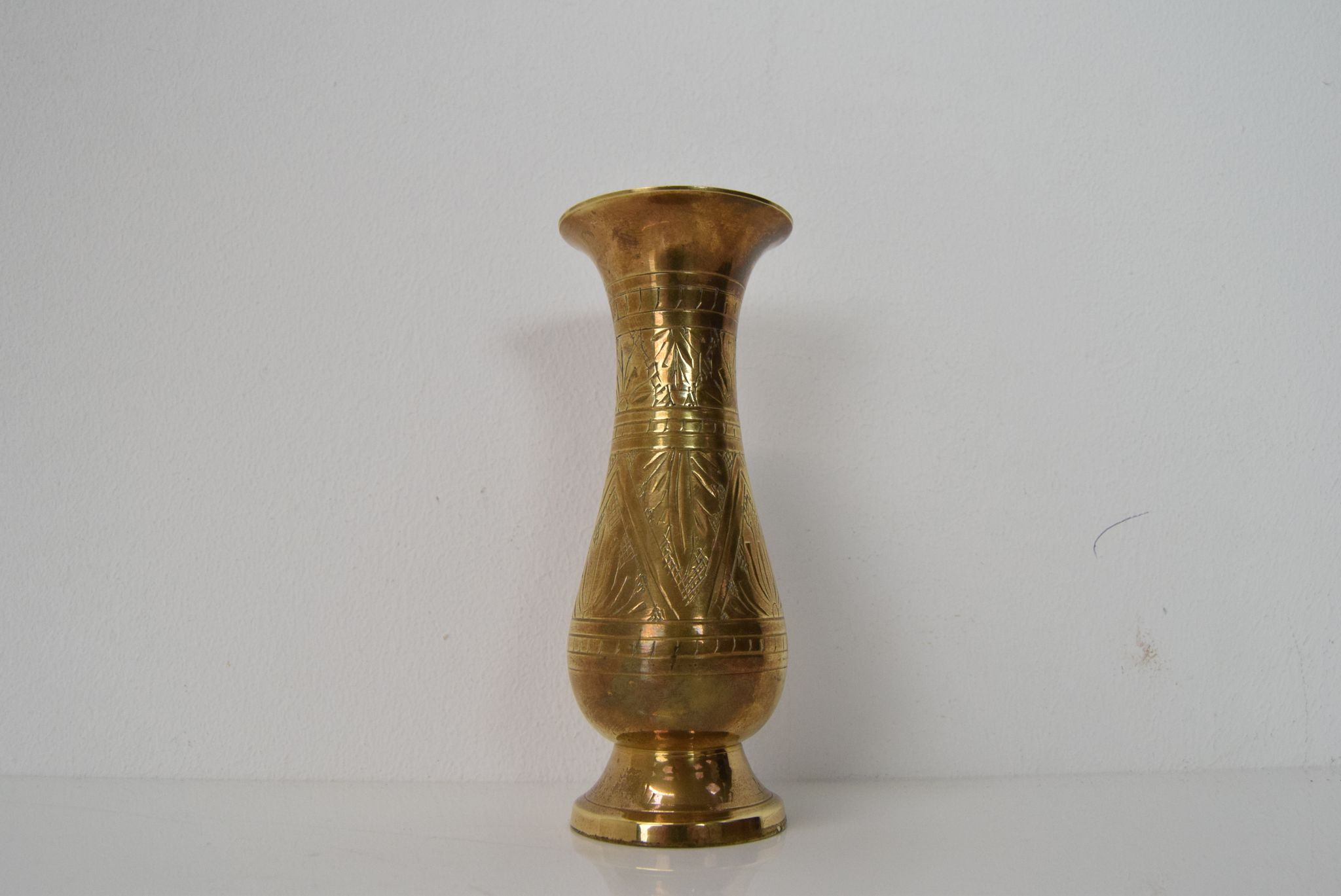 Vase vintage en laiton de l’Inde, années 1960
