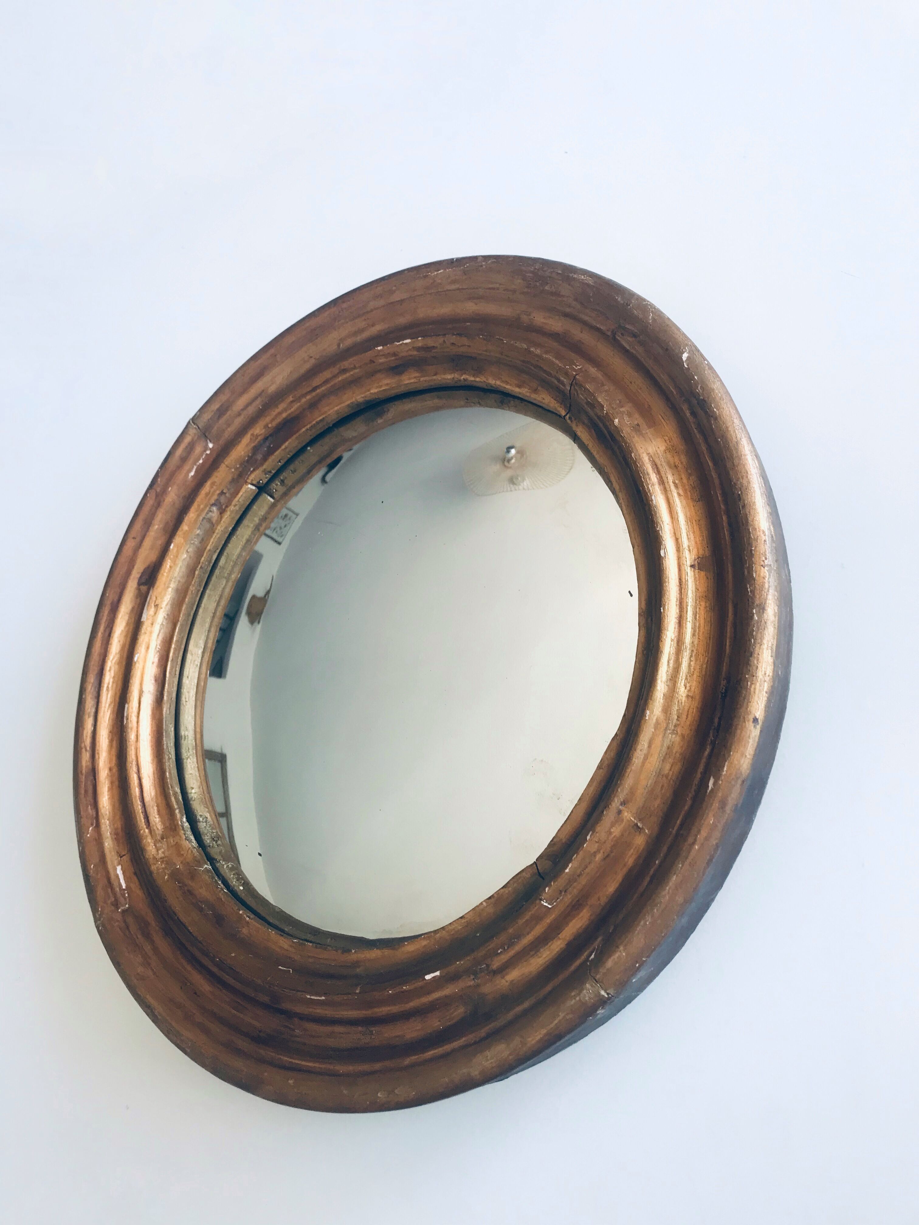 Ancient convex mirror, witch mirror 36cm