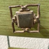 Iron and green wood bedside