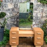 Art Deco dressing table in raw oak produced by Tatra Nabytok Czechoslovakia 1950