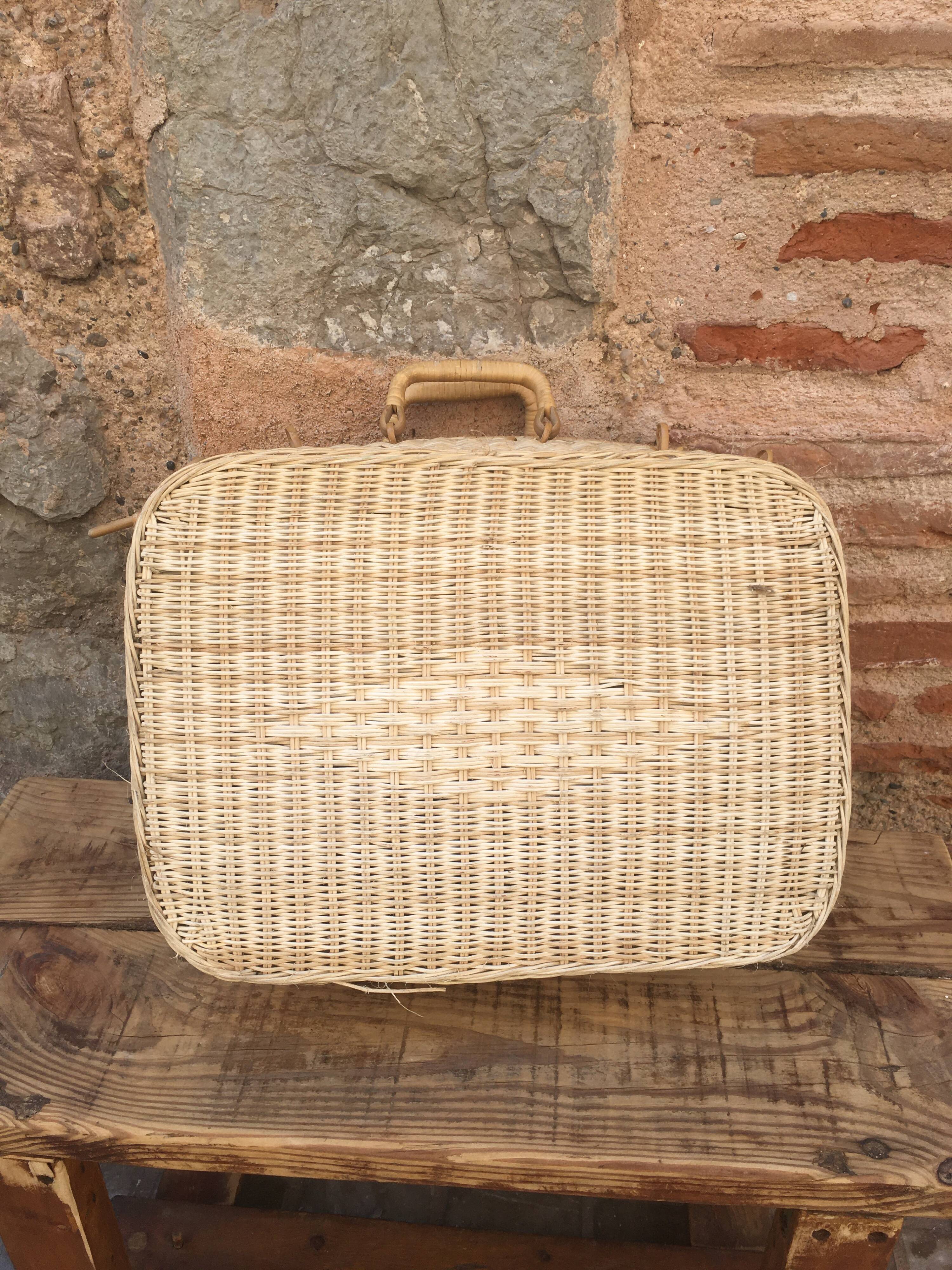 Wicker suitcase
