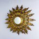 Sunburst wall mirror light – gilt metal, France 1960s