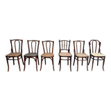 Set of 6 caned bistro chairs