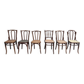 Set of 6 caned bistro chairs