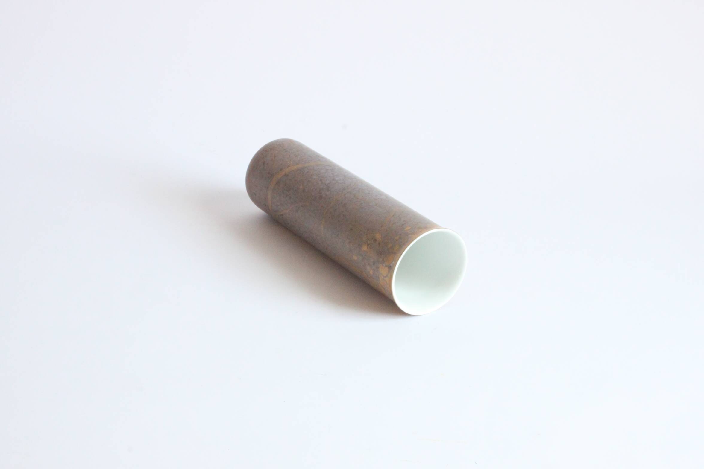 Vase cylindre doré par H.Drexler pour Rosenthal, 1970