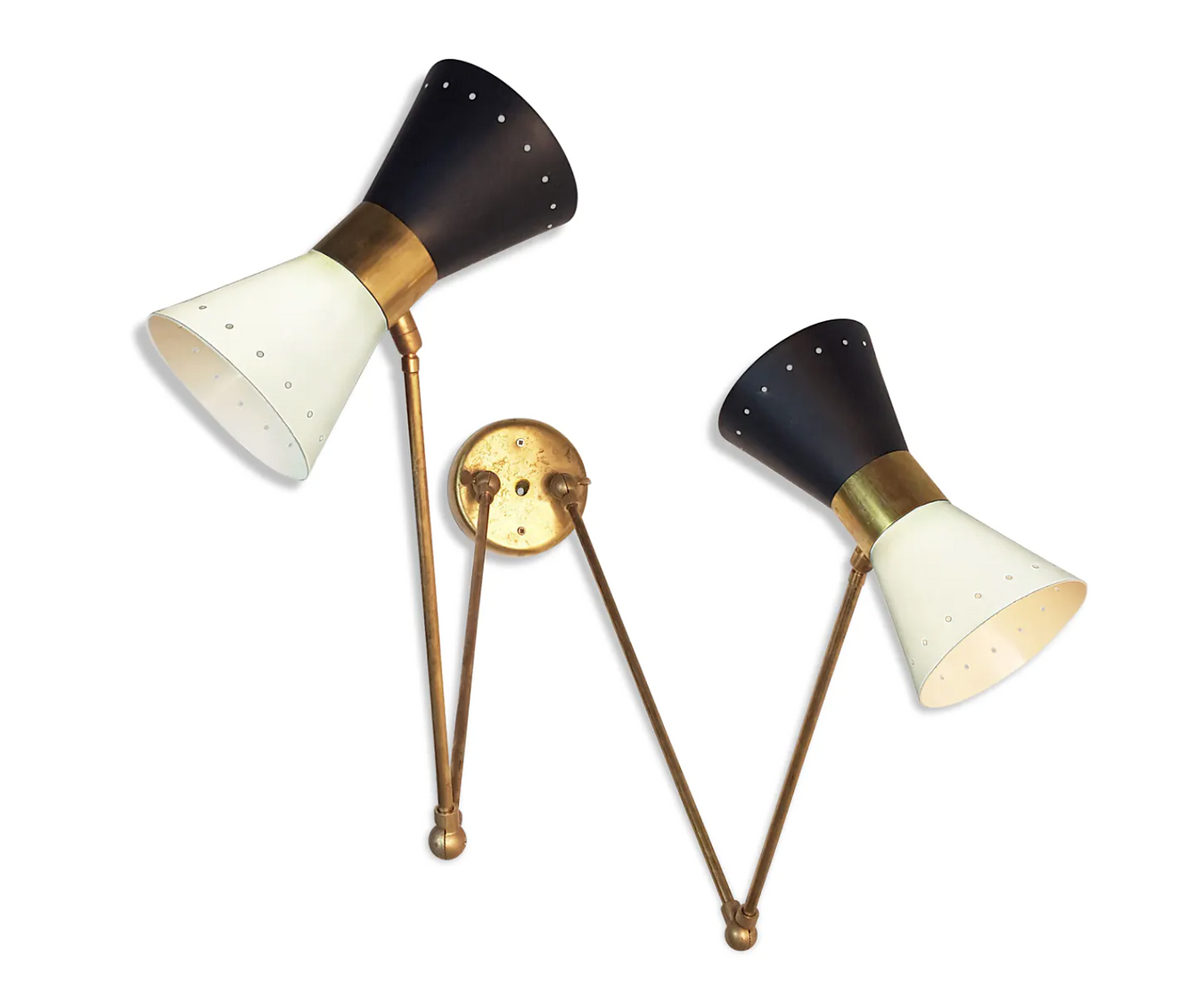 Wall lamp double diabolo black & white