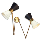 Wall lamp double diabolo black & white