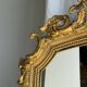 Large gilded mirror with acanthus leaf pediment H150 L98