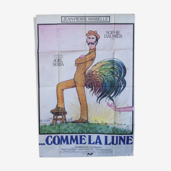 Affiche 120x160"Comme la lune" Jean Pierre Marielle 1977