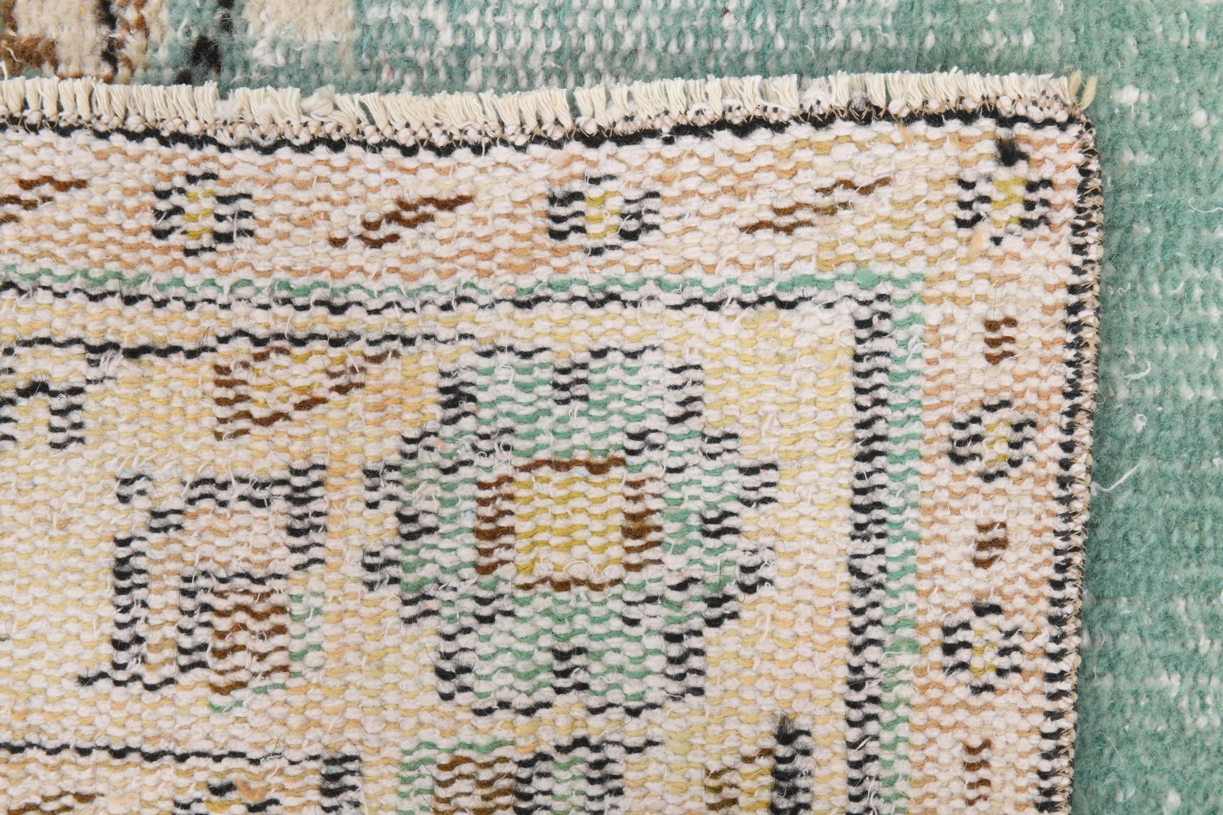 5x8 Green & Cream Oriental Vintage Rug 157x235Cm SK 24776