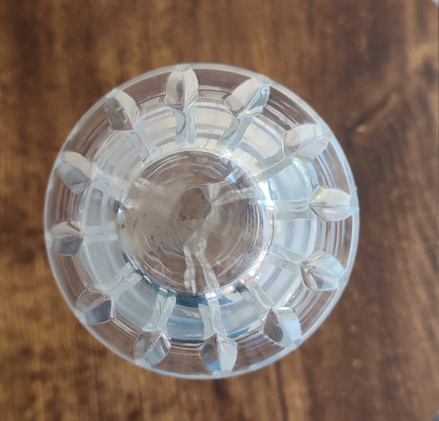 Vintage cut glass vase from the 60s