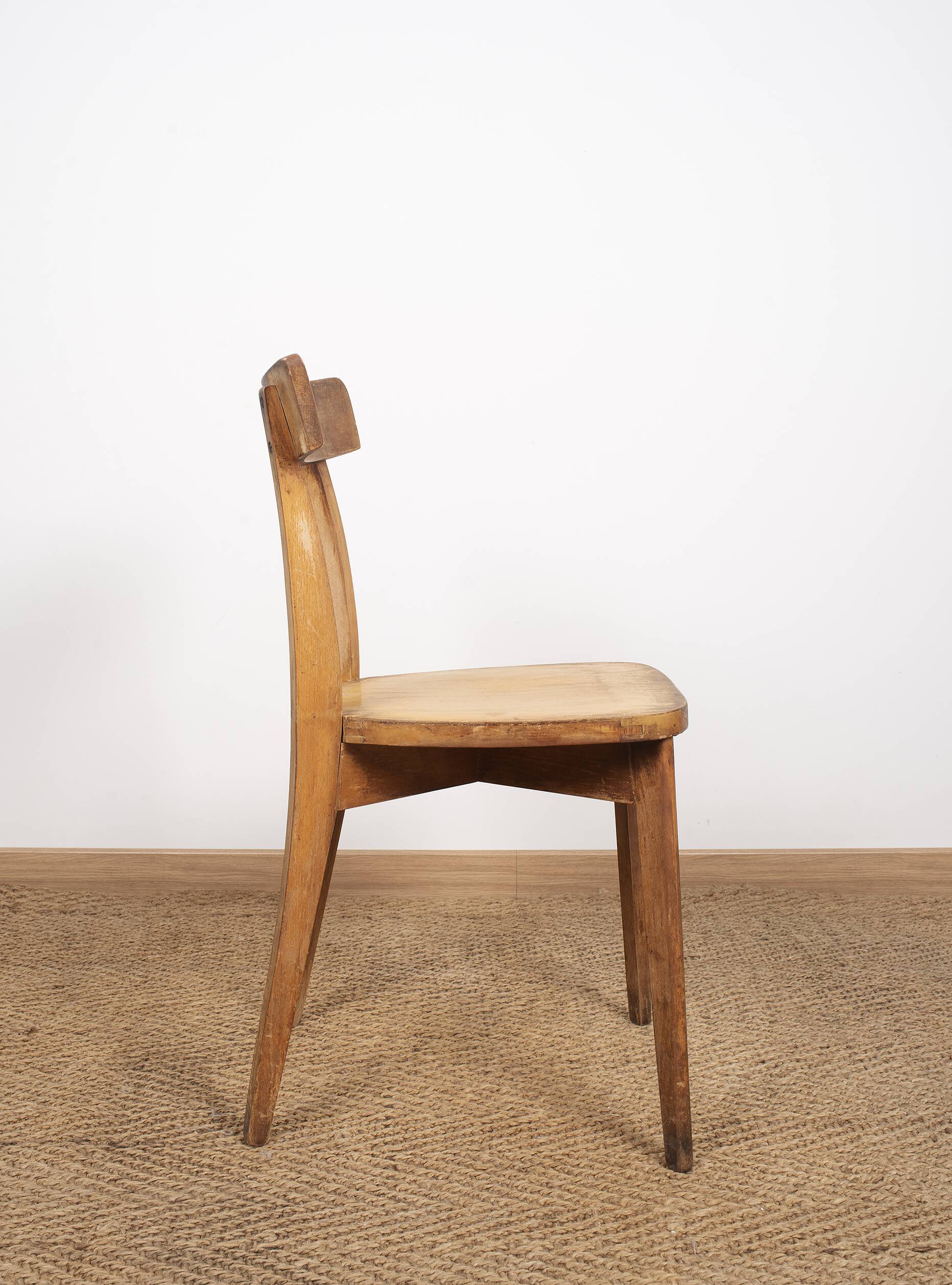 Ensemble de 4 chaises de bistrot luterma, estampillées