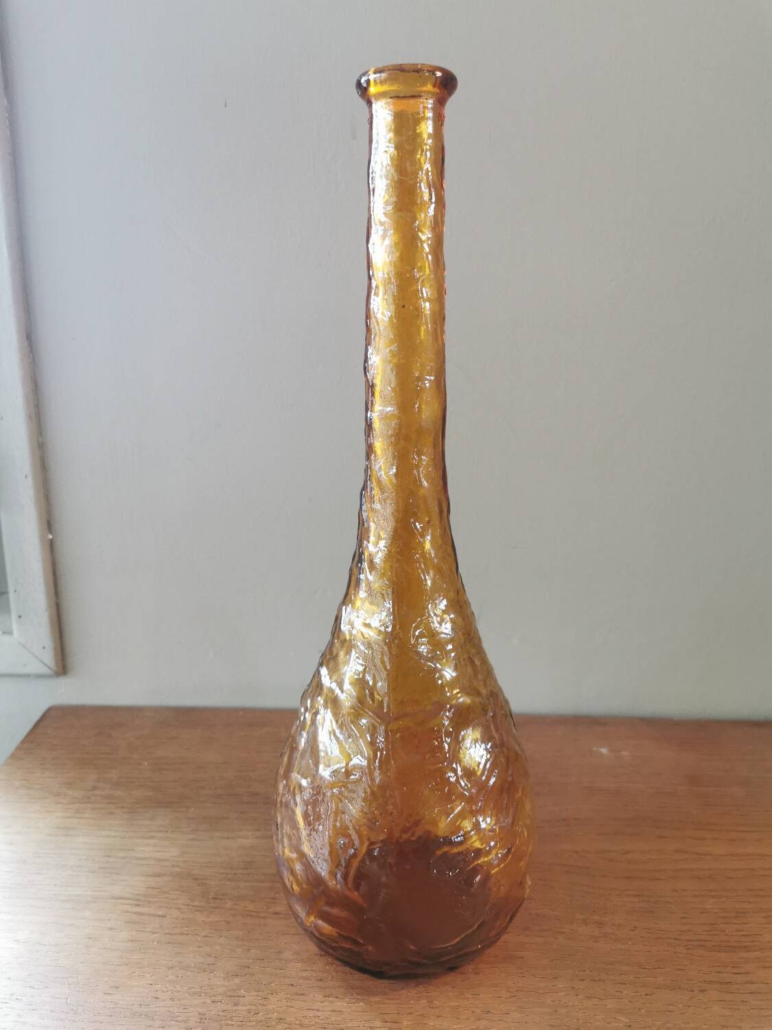 Italian vintage dented amber decanter