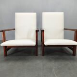 Pair of Mid-Century Pine Lounge Chairs, Czechoslovakia 1970s