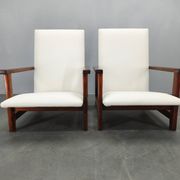 Paire de chaises de salon en pin du milieu du siècle, Tchécoslovaquie années 1970