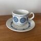 Set of 4 Spanish Pontesa porcelain cups and saucers