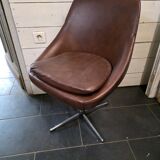 Swivel armchair with chrome metal legs from the 70s