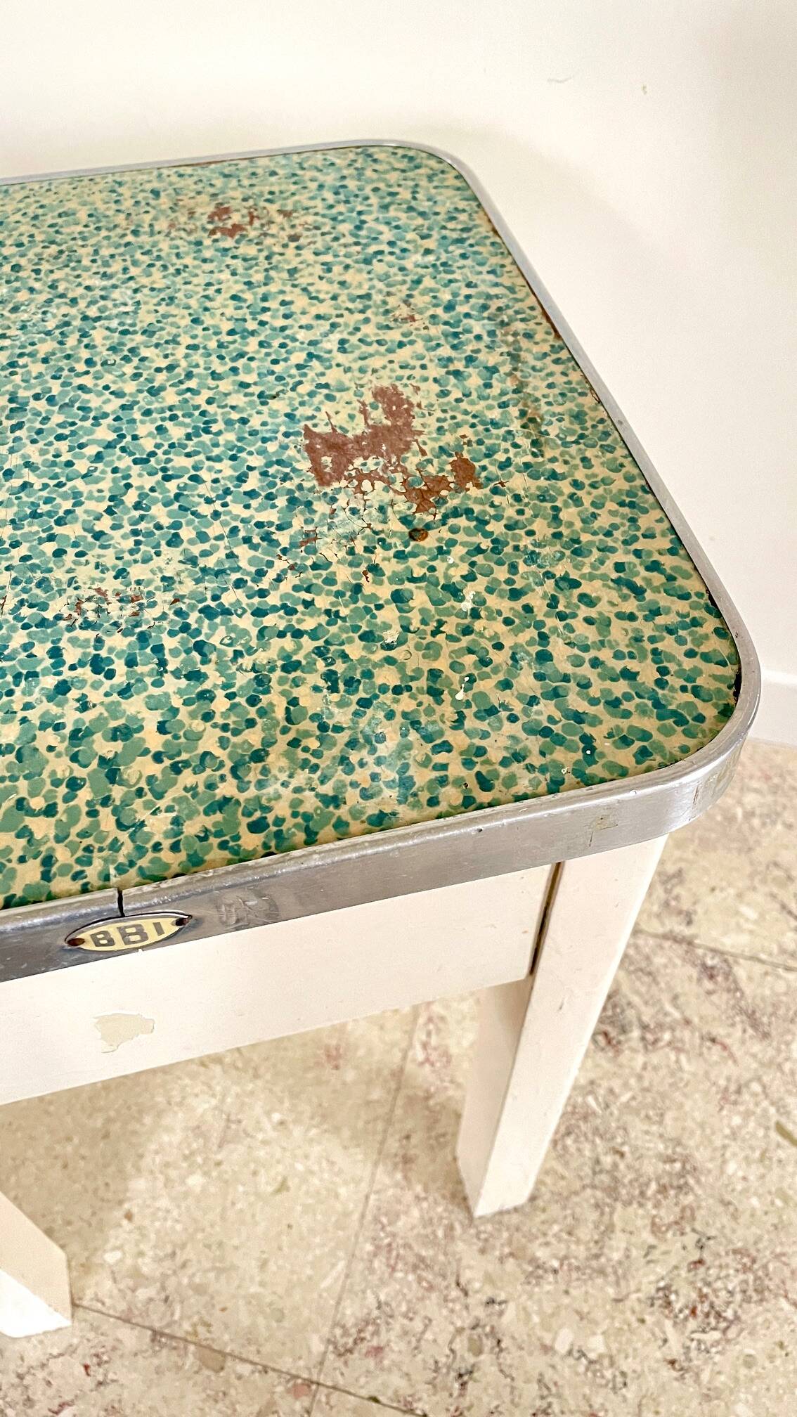 Vintage wooden trunk stool