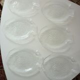 Pair of glass fish-shaped flat plates