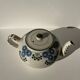 Green and blue teapot floral motif Badonviller