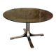 Adjustable coffee table in smoked glass, steel and stainless steel from the 70s