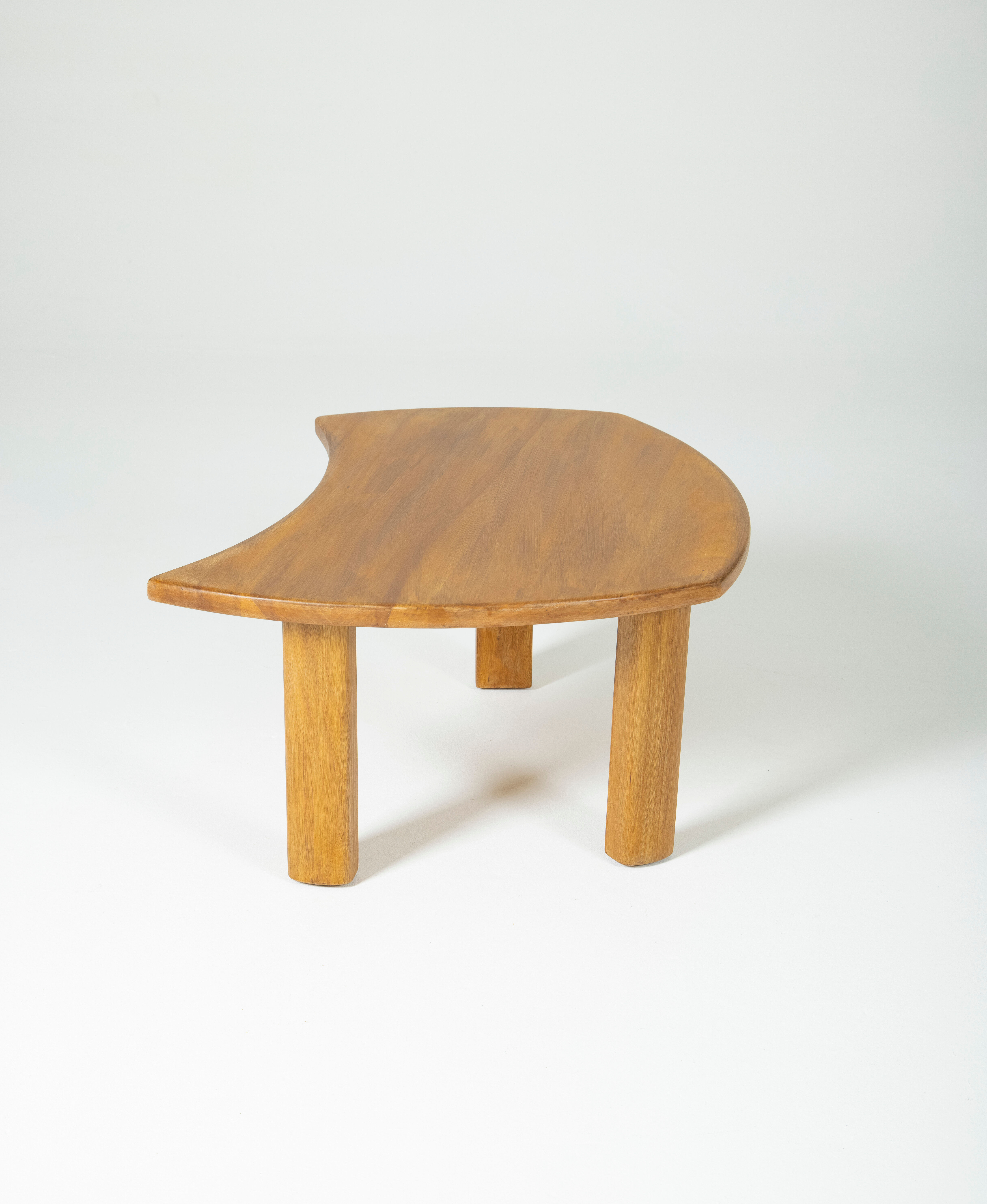Table basse en orme massif, 1970s