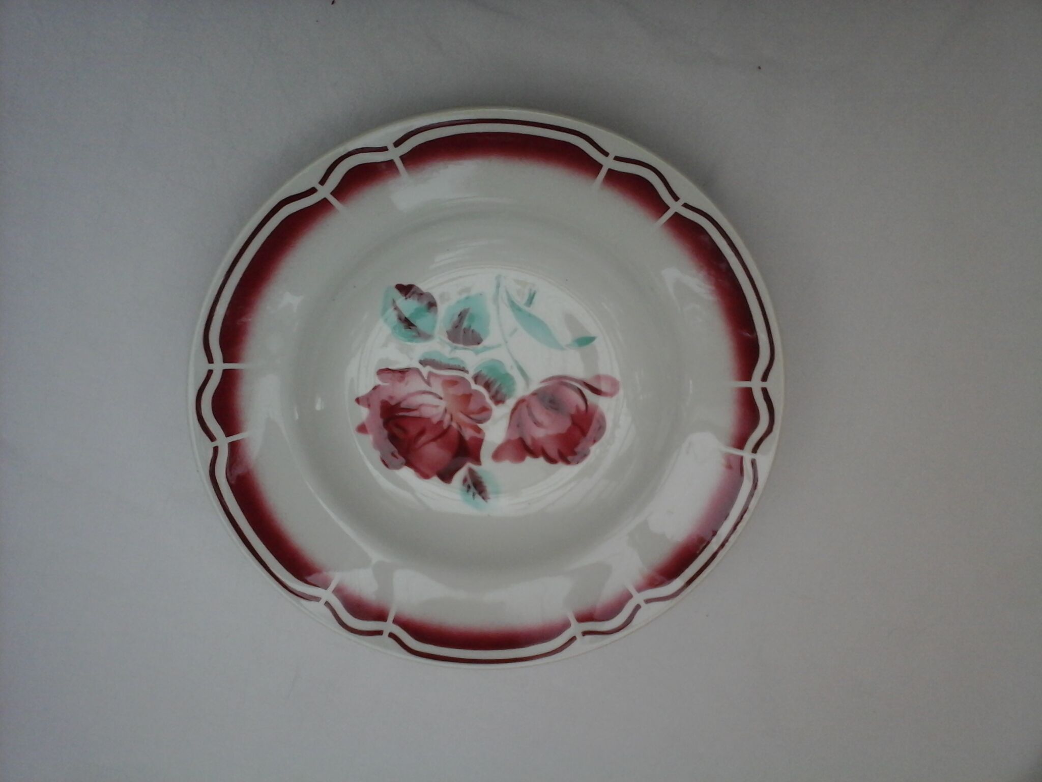 Assortment of 12 dominant plates red and green