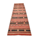 3x10 Red & Black Striped Kilim Runner Rug, 90x309Cm