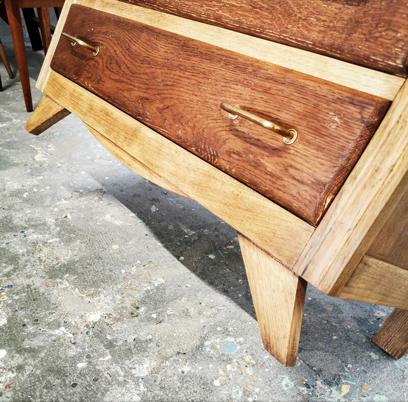 Vintage compass feet chest of drawers