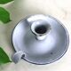 Gray and blue cellar rat candle holder, enameled metal, vintage