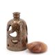 Signed stoneware lantern candle holder, 1960s