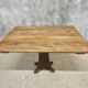 Antique oak dining table on cast iron base 93 x 123 cm
