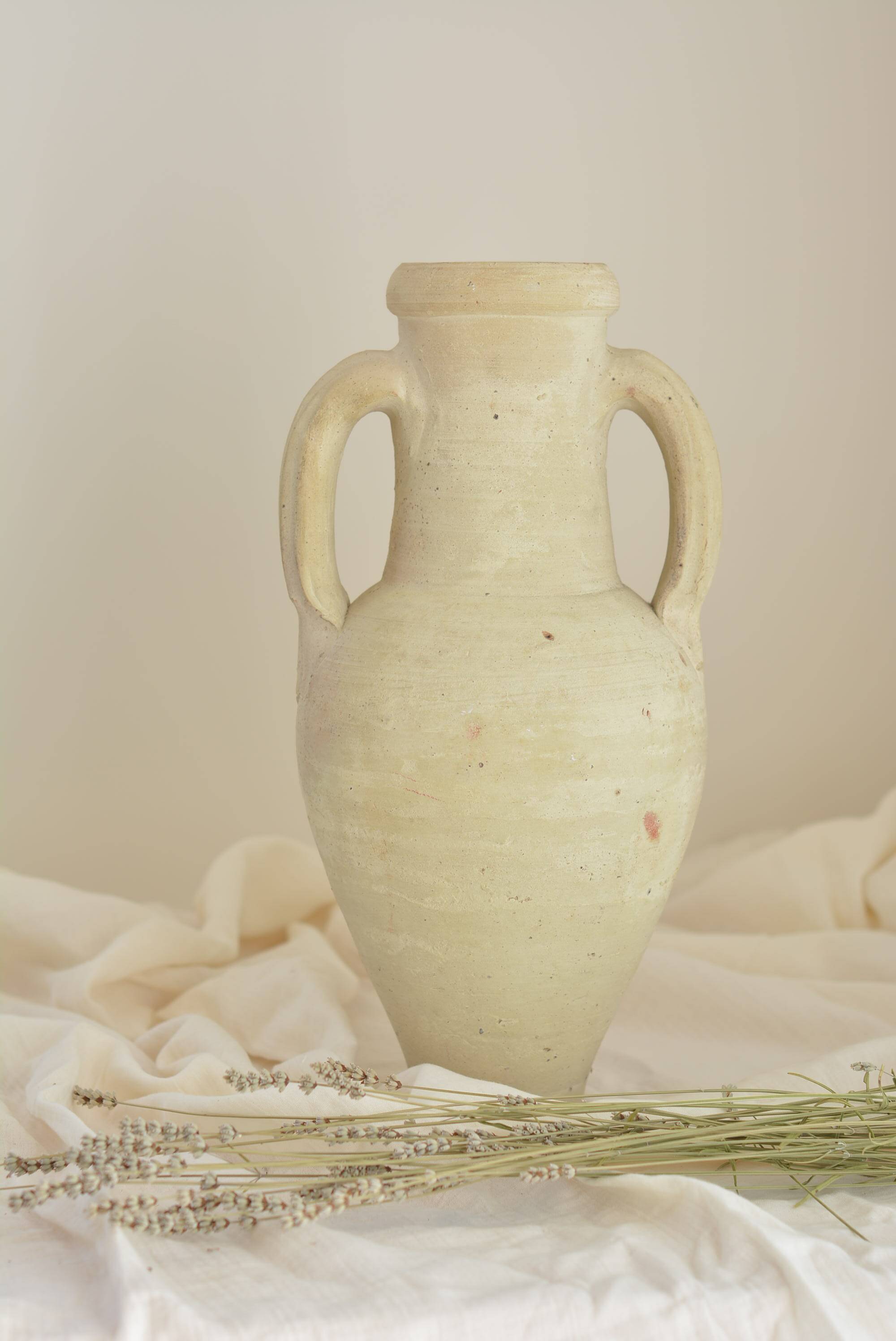 Handcrafted terracotta amphora