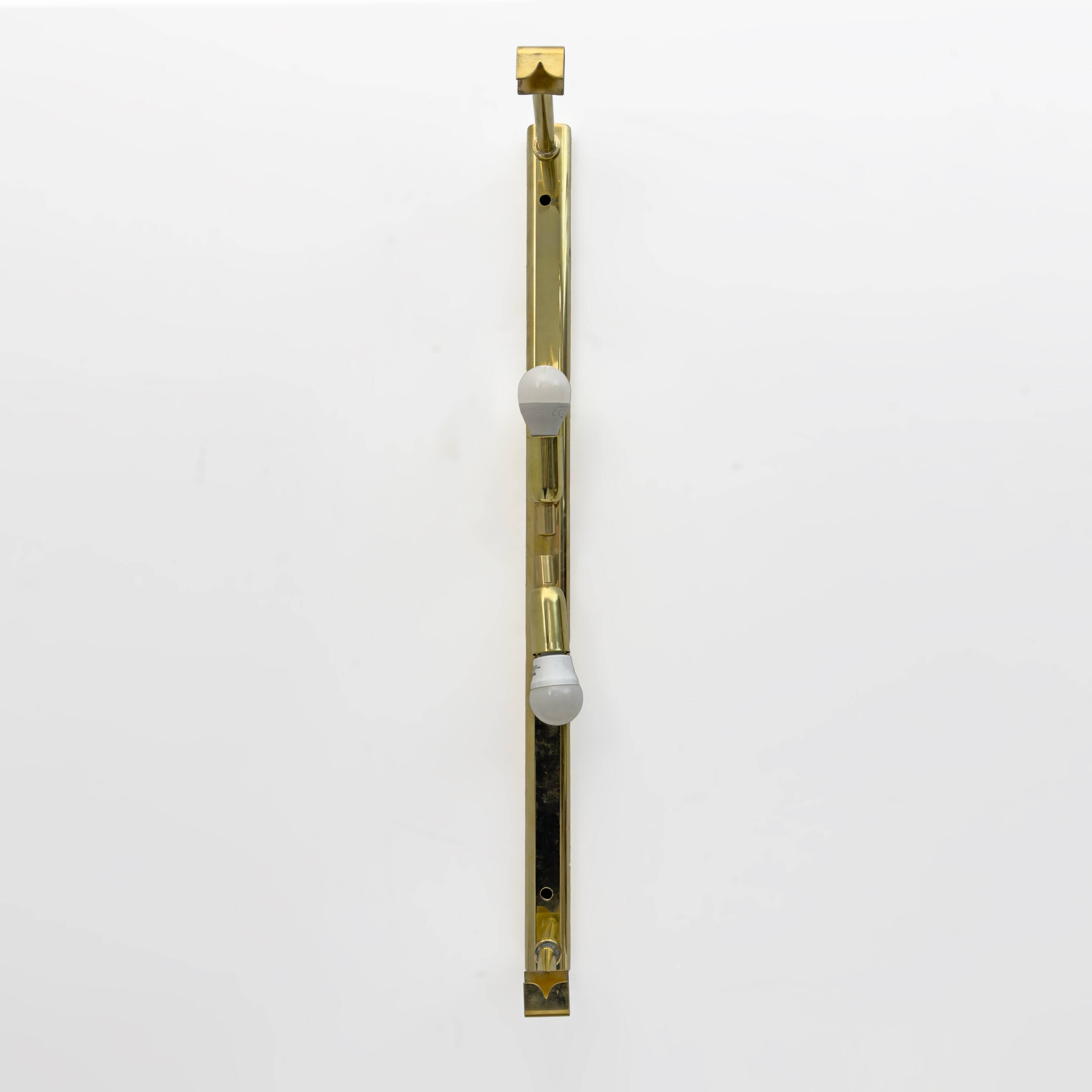 Pair of Modern Amber Murano Glass and Brass Sconces