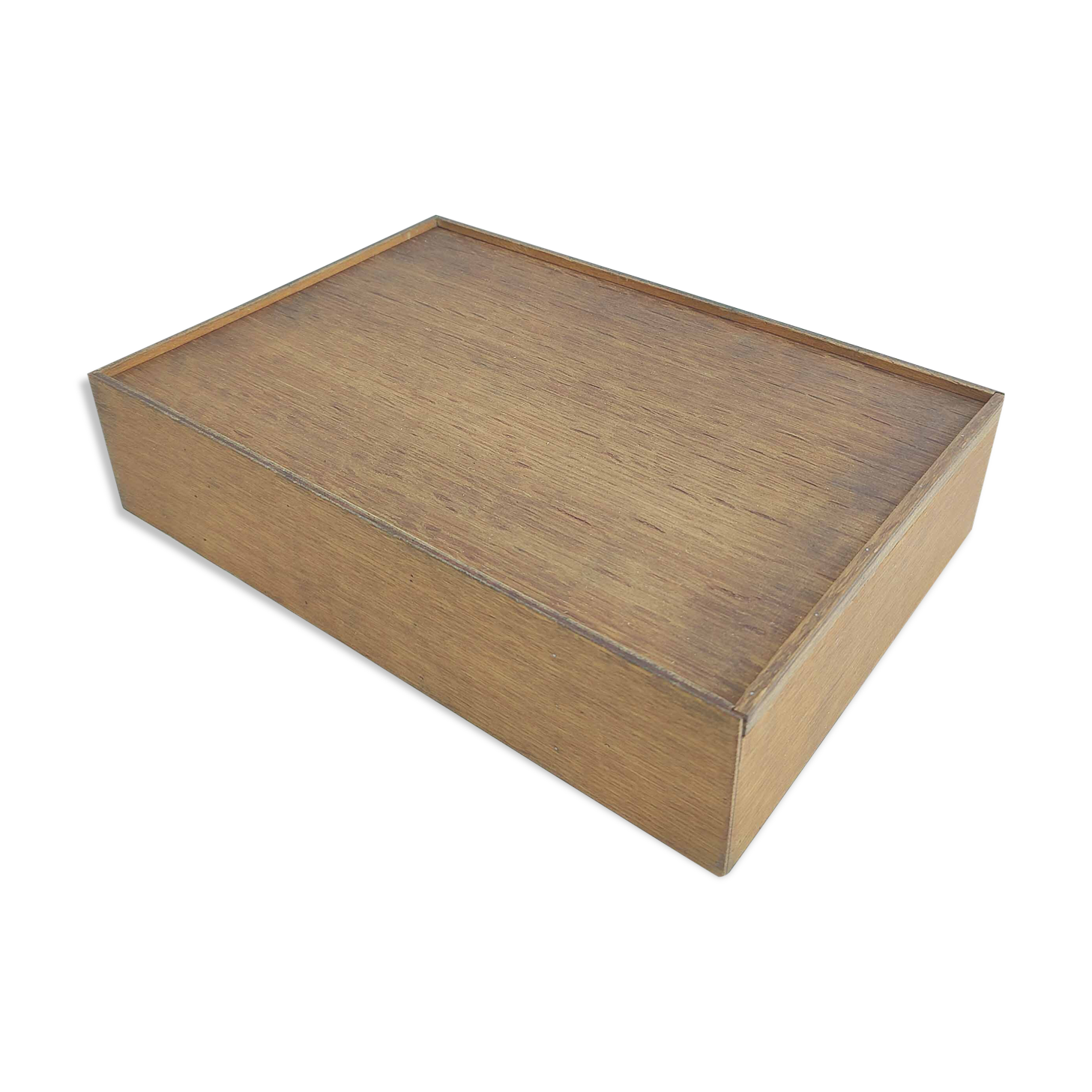 Wooden box locker with sliding lid compartment