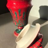 Vintage Italian ceramic lidded vase