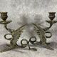 Pair of candlesticks. Chimera Dragon. Gilded brass. Fantastic bestiary
