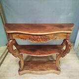 19th century Louis XV style console table in veneer wood