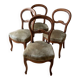 Set of 4 antique Louis-Philippe style wooden chairs.