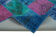 Handmade turkish overdyed 205 cm x 300 cm blue patchwork rug